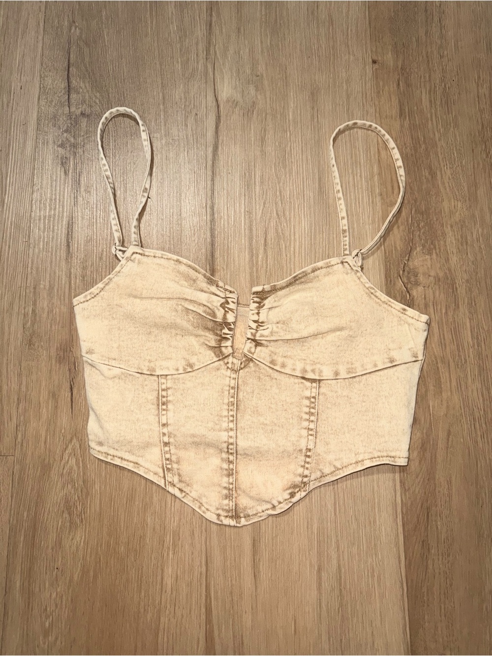 SHEIN Beige Denim Corset Camisole